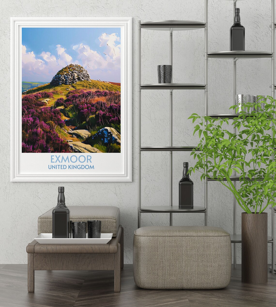 Exmoor United Kingdom Dunkery Beacon Moor Heather Travel Poster - Image 3