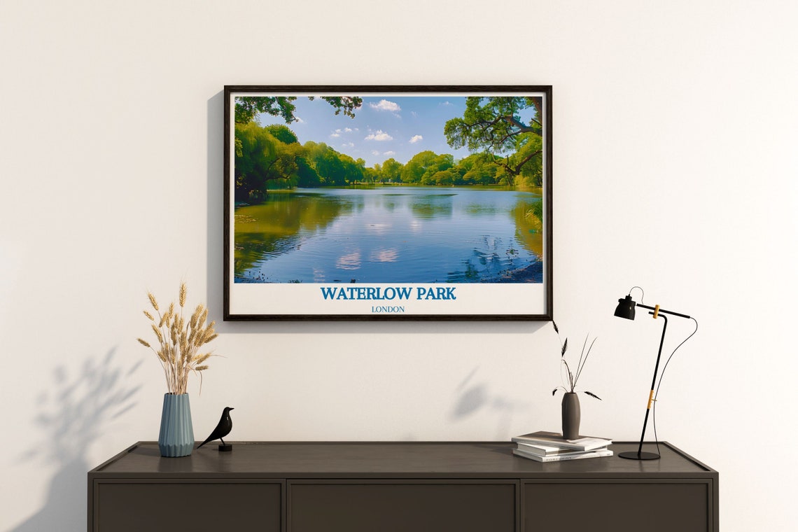 Waterlow Park Lake Panoramic Lush Trees London Nature Poster - Image 4