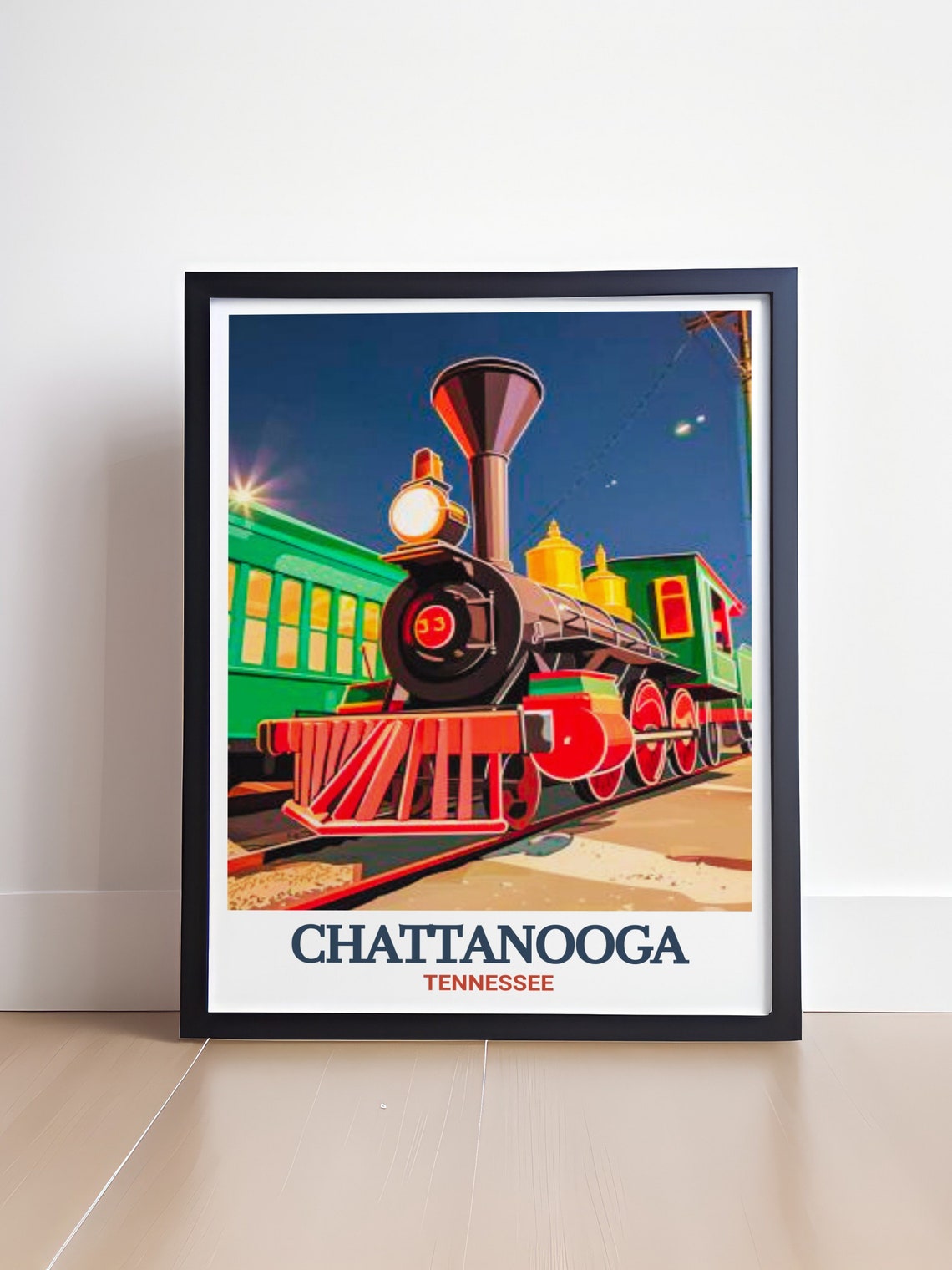 Chattanooga Tennessee Vintage Steam Locomotive Travel Poster - Image 4