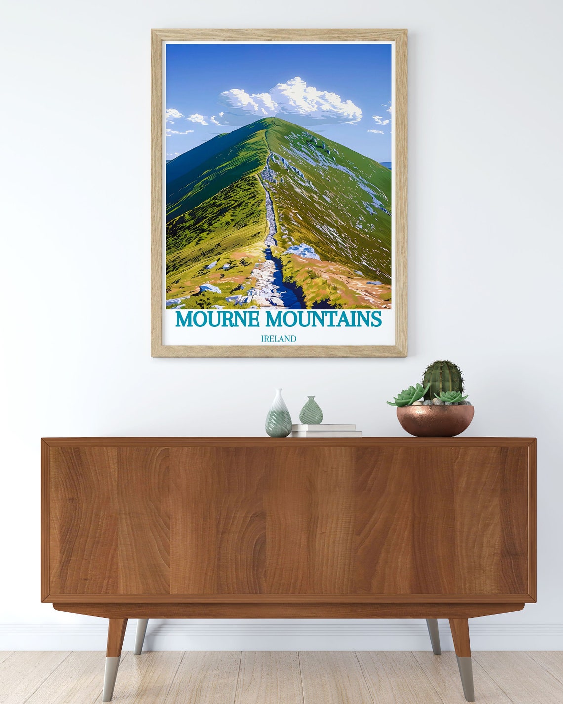 Mourne Mountains Ireland Green Summit Stone Path Peak Poster - Image 2