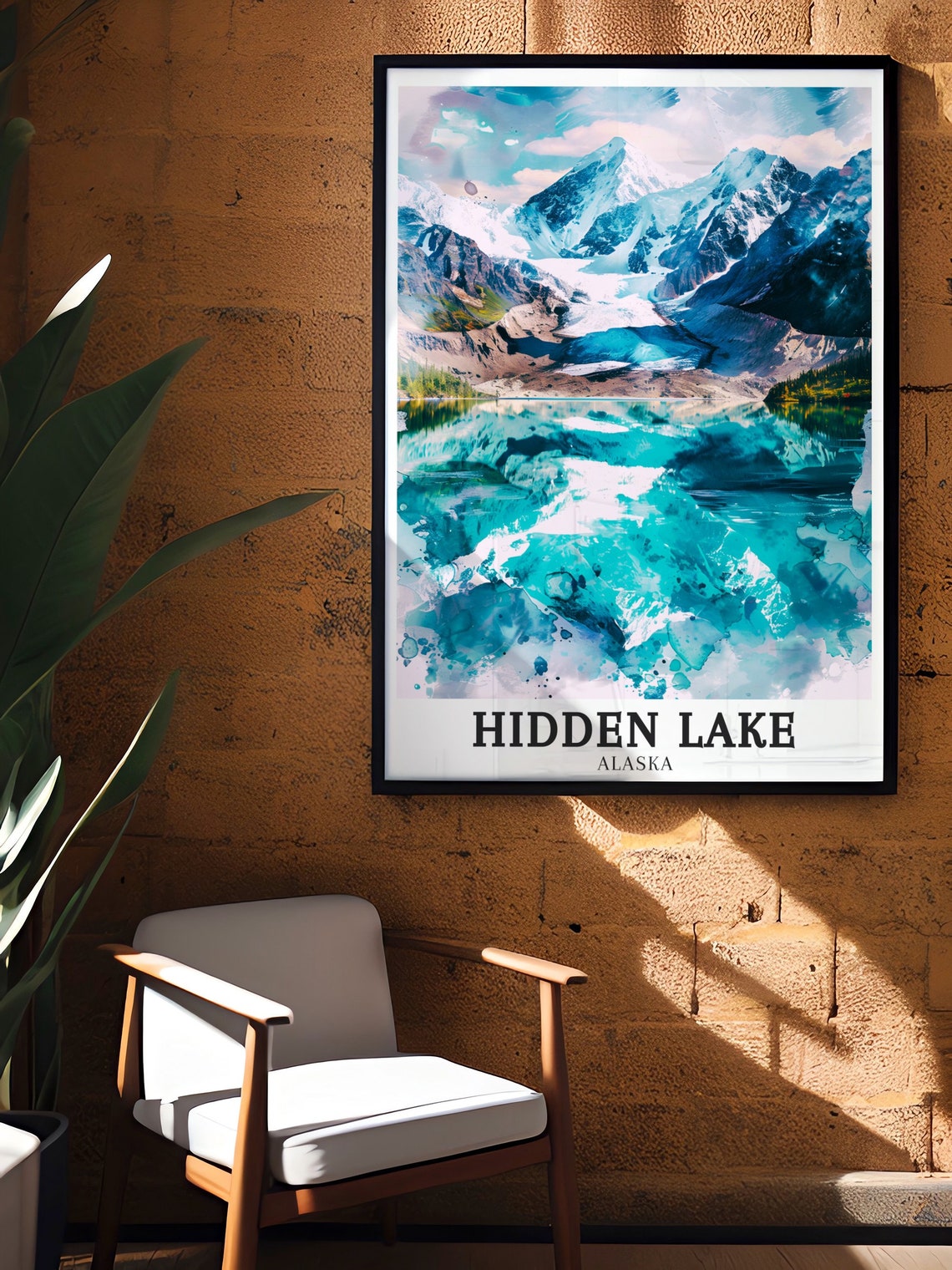 Hidden Lake Alaska Glacier Peaks Turquoise Mirror Lake Travel Poster - Image 2