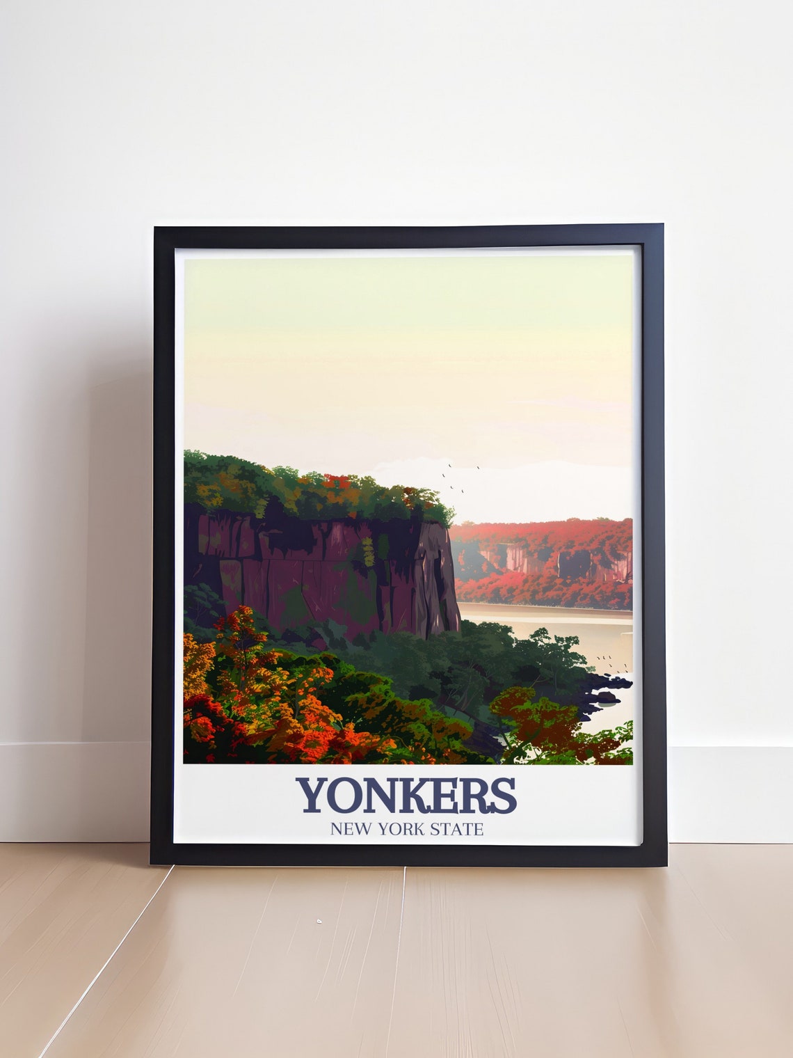 Yonkers New York Palisades Cliffs Hudson River Autumn Poster