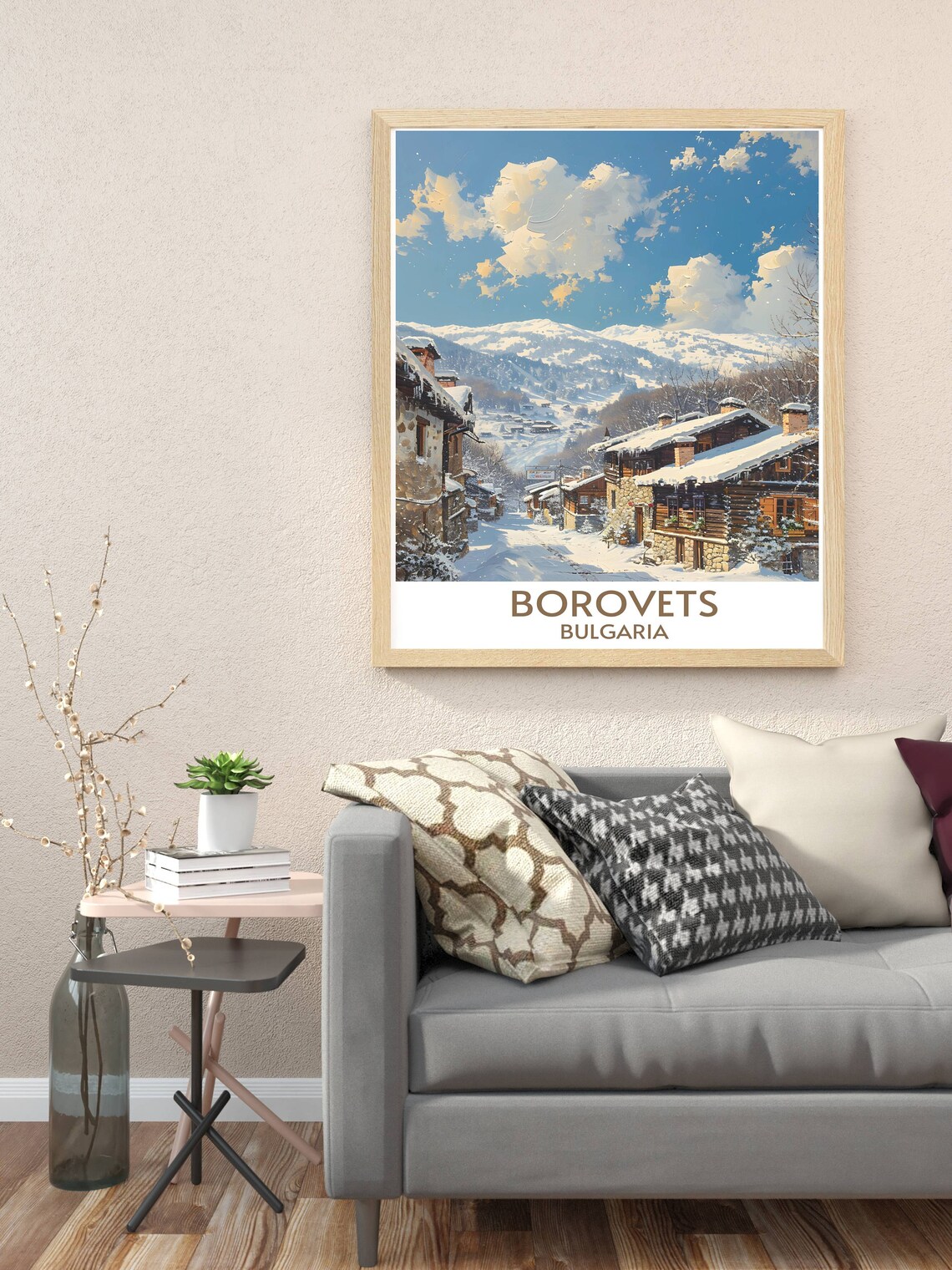 Borovets Bulgaria Snow Covered Village Street Ski Resort Poster - Image 3