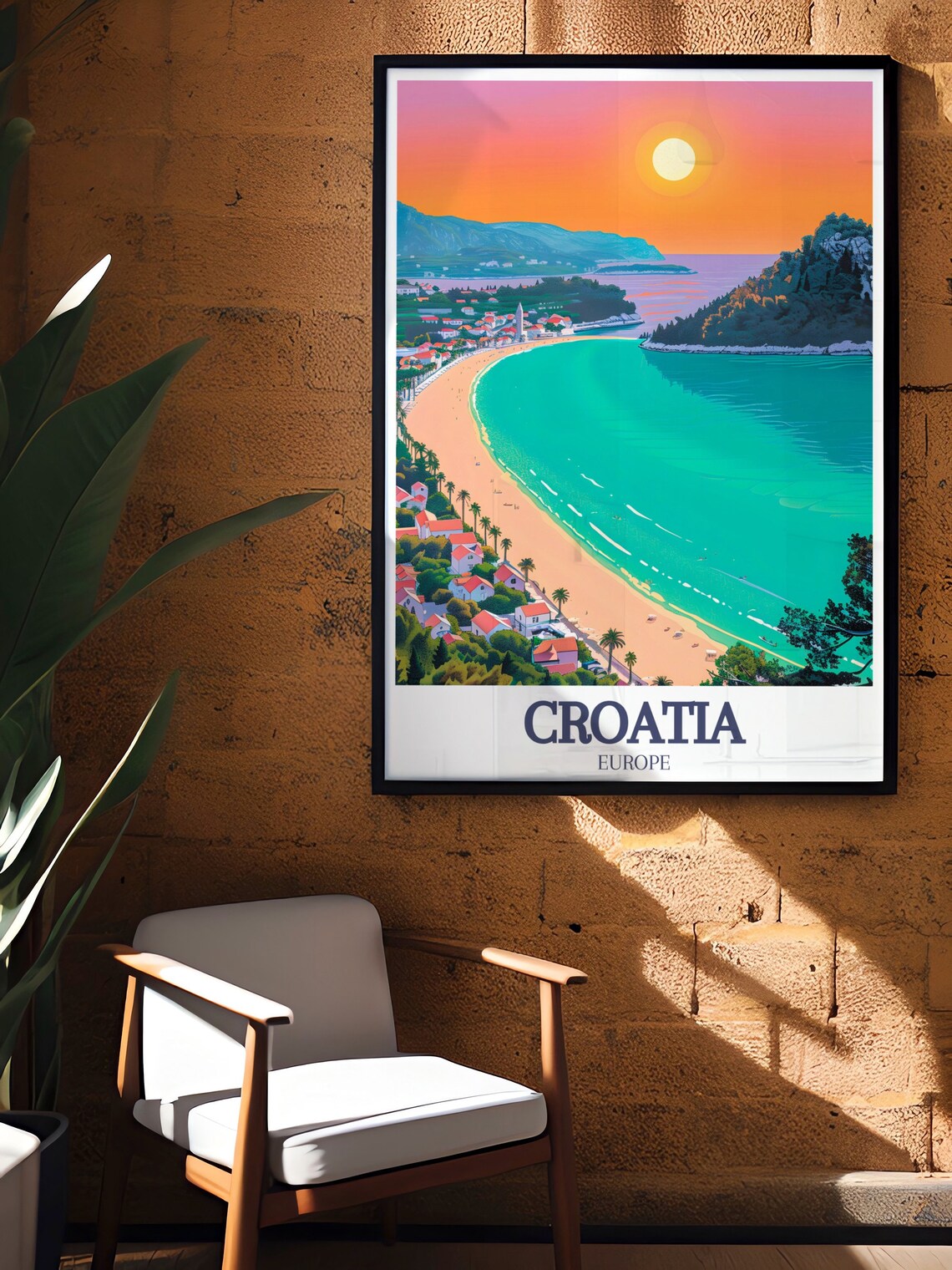 Zlatni Rat Beach Croatia Golden Sunset Coastal Travel Poster - Image 3