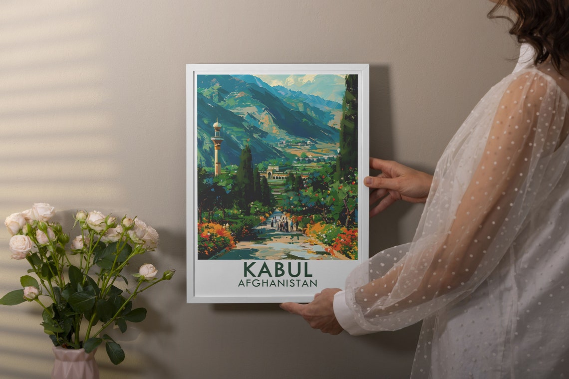 Lush Kabul Afghanistan Babur Garden Historic Oasis Travel Poster - Image 2