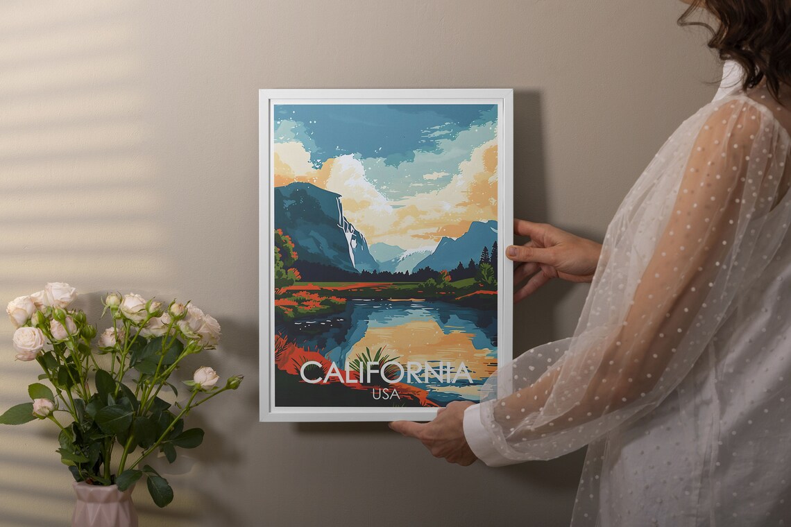 California Yosemite Valley Waterfall Majestic National Park Poster - Image 2