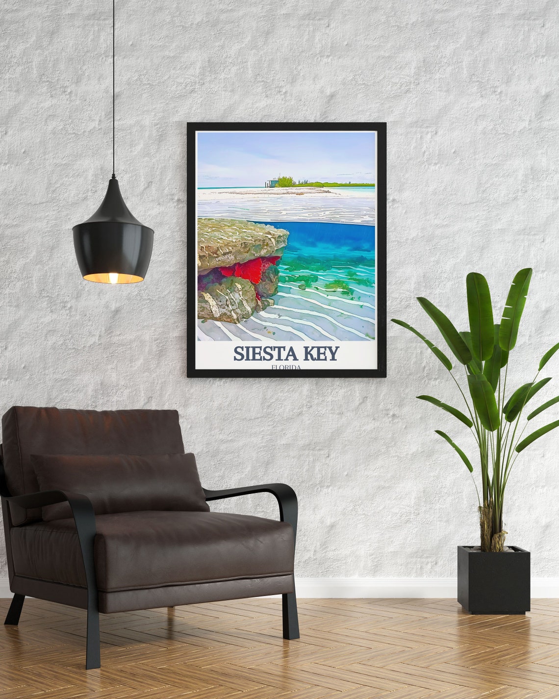 Siesta Key Point of Rocks Shoreline Crystal Water Cove Poster - Image 2
