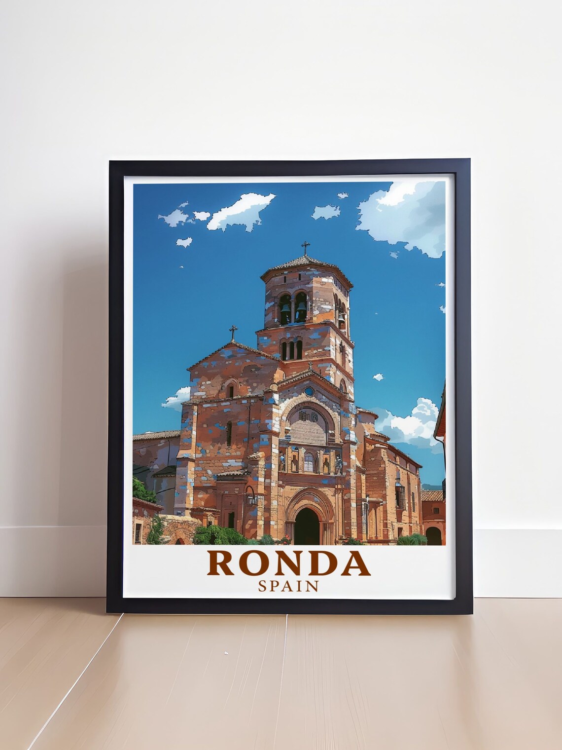 Ronda Spain Historic Stone Church Bell Tower Old Town Travel Poster - Image 4