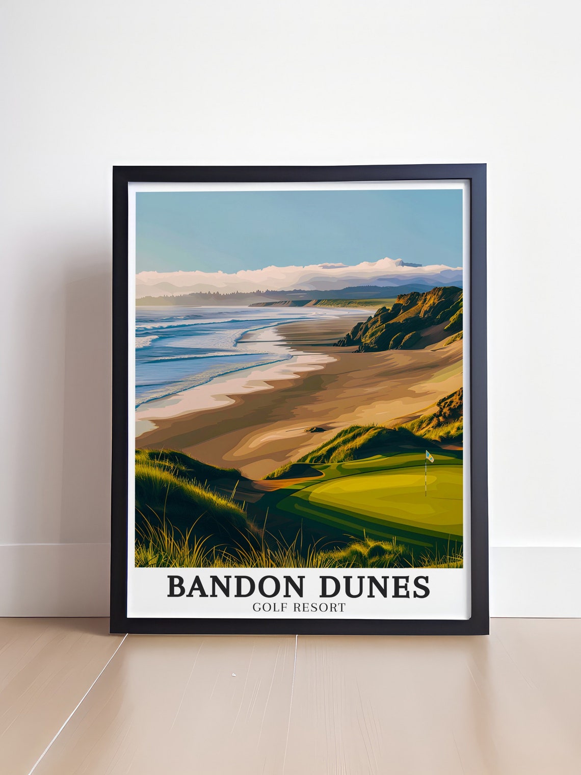 Bandon Dunes Sandy Beach Dunes and Oceanside Green View Poster - Image 4