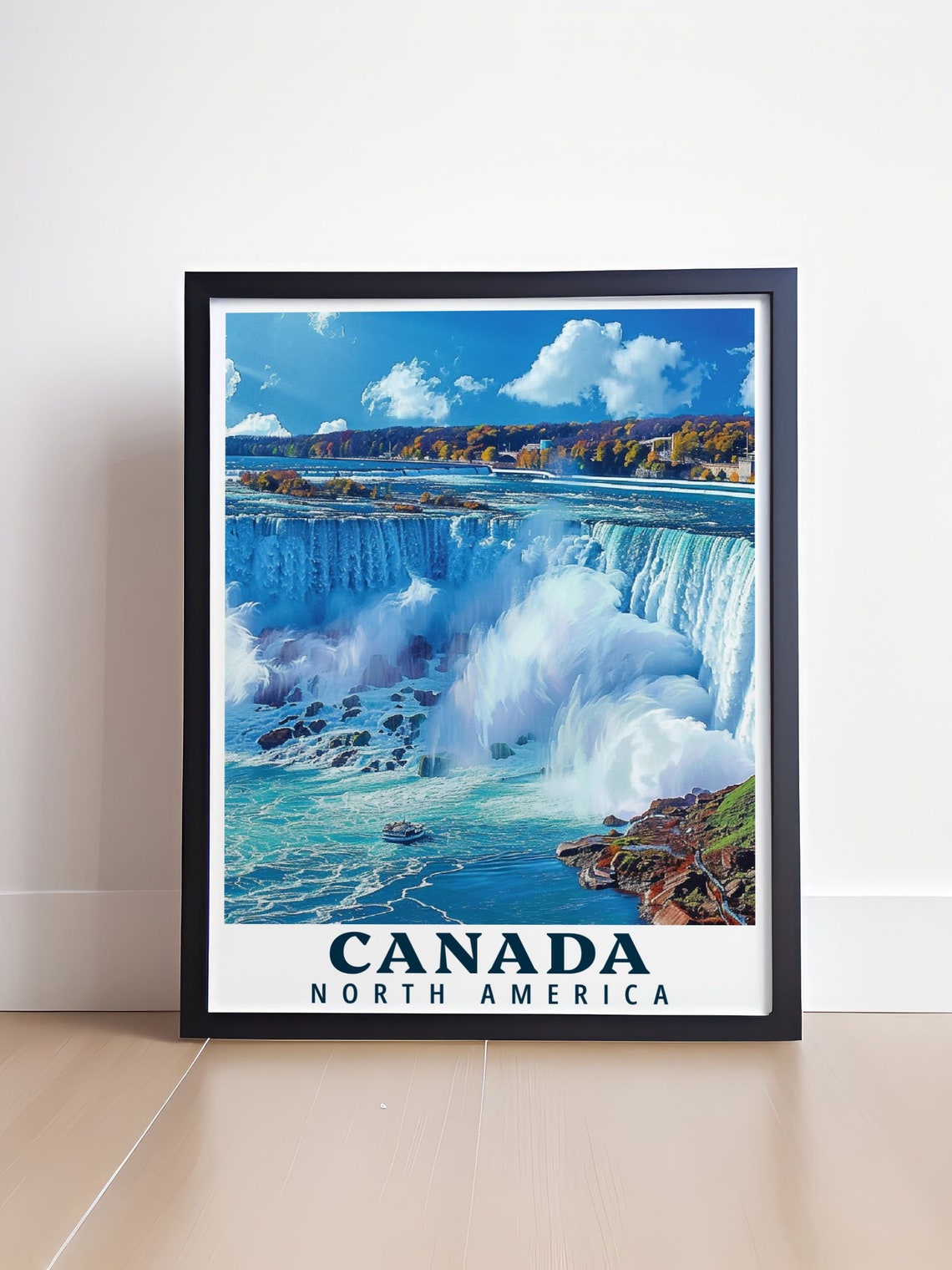 Niagara Falls Canada Mighty Horseshoe Falls With Tour Boat Poster - Image 4