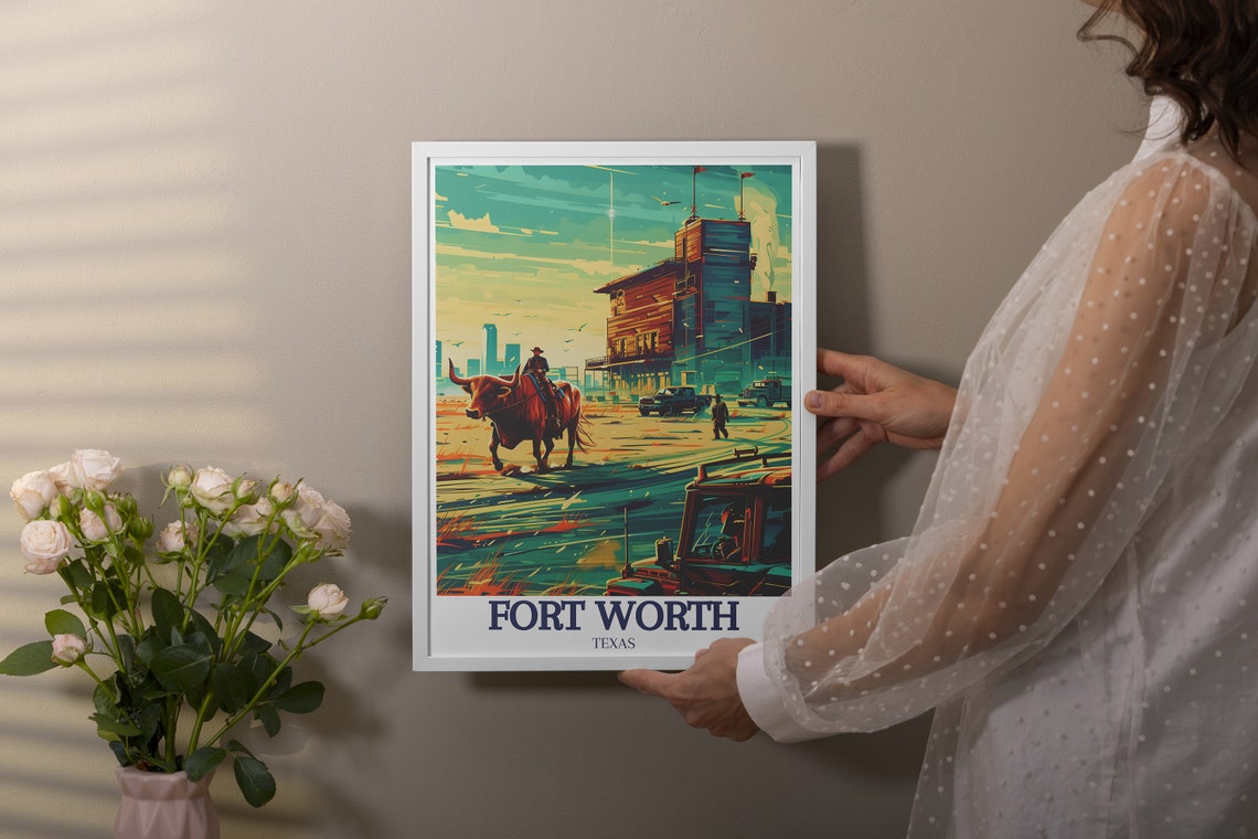 Fort Worth Stockyards Cattle Drive Cowboy Heritage Travel Poster - Image 2