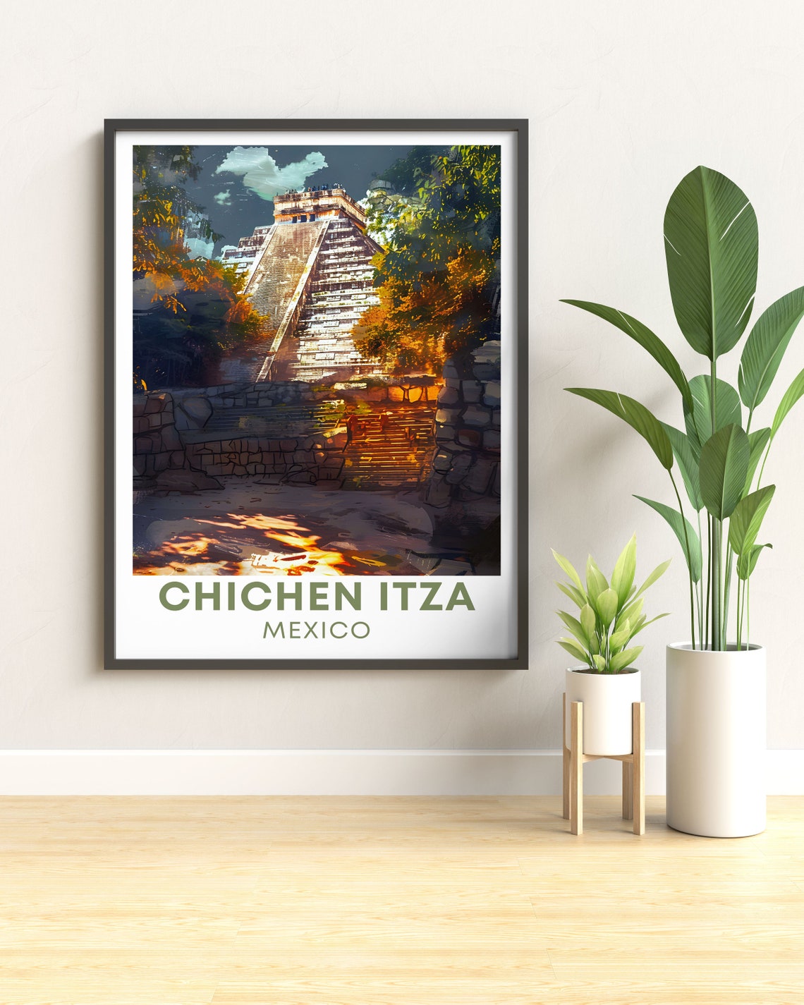 Chichen Itza Mayan Pyramid Evening Jungle Ruins Travel Poster - Image 3