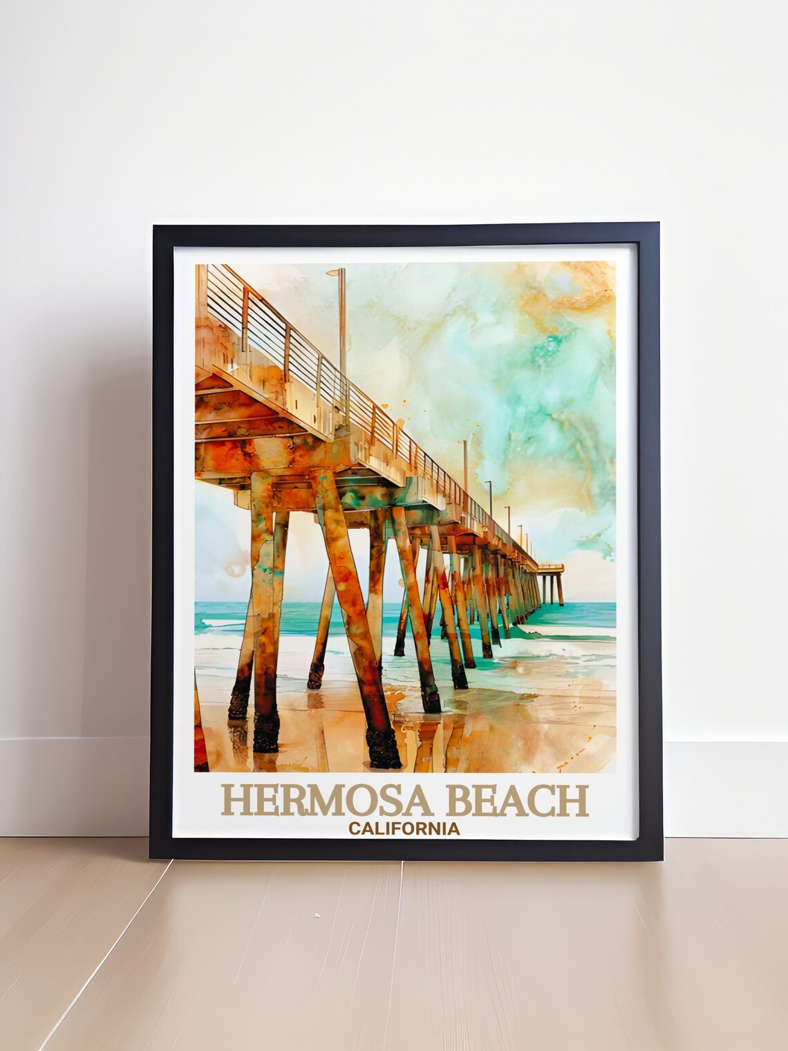 Hermosa Beach Pier Travel Print, Coastal Decor - Image 4