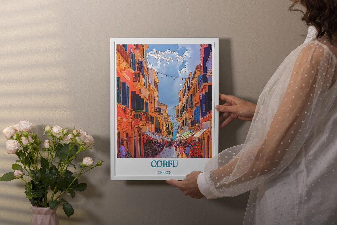 Shop Corfuthemed Wall Art And Decor Capture The Essence Of Corfu With Our Old Town Art Prints Travel Print Wall Art Of Greeces Old Town - Image 4