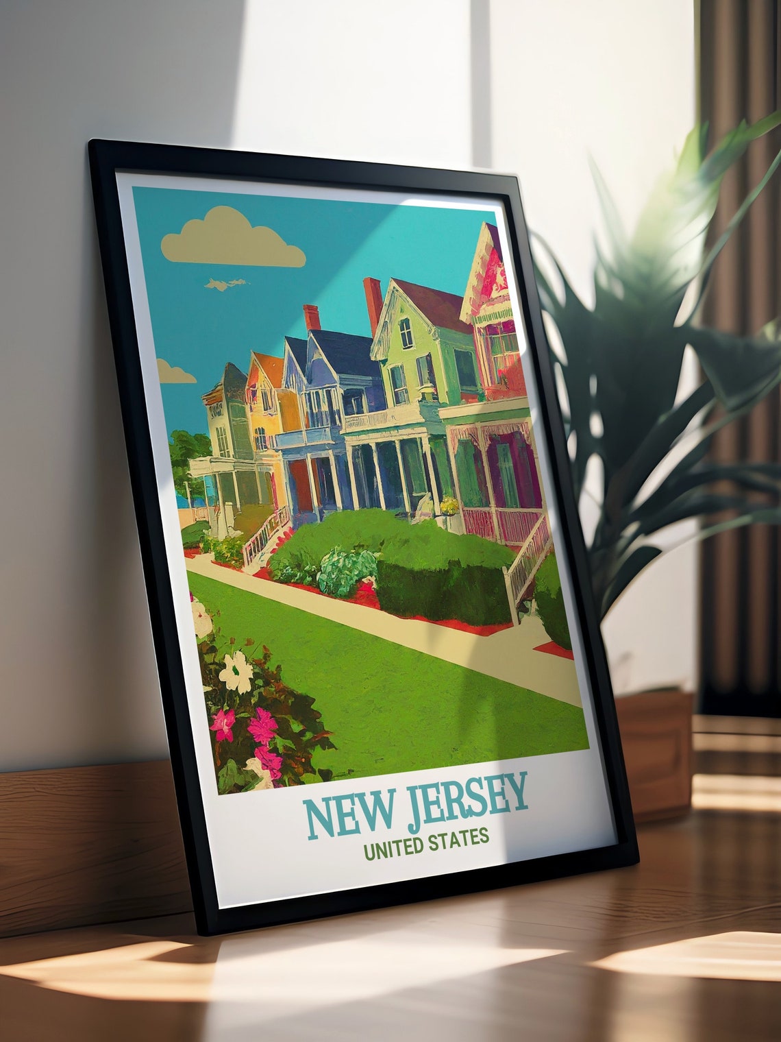 Cape May New Jersey Colorful Victorian Beach Houses Travel Poster - Image 2