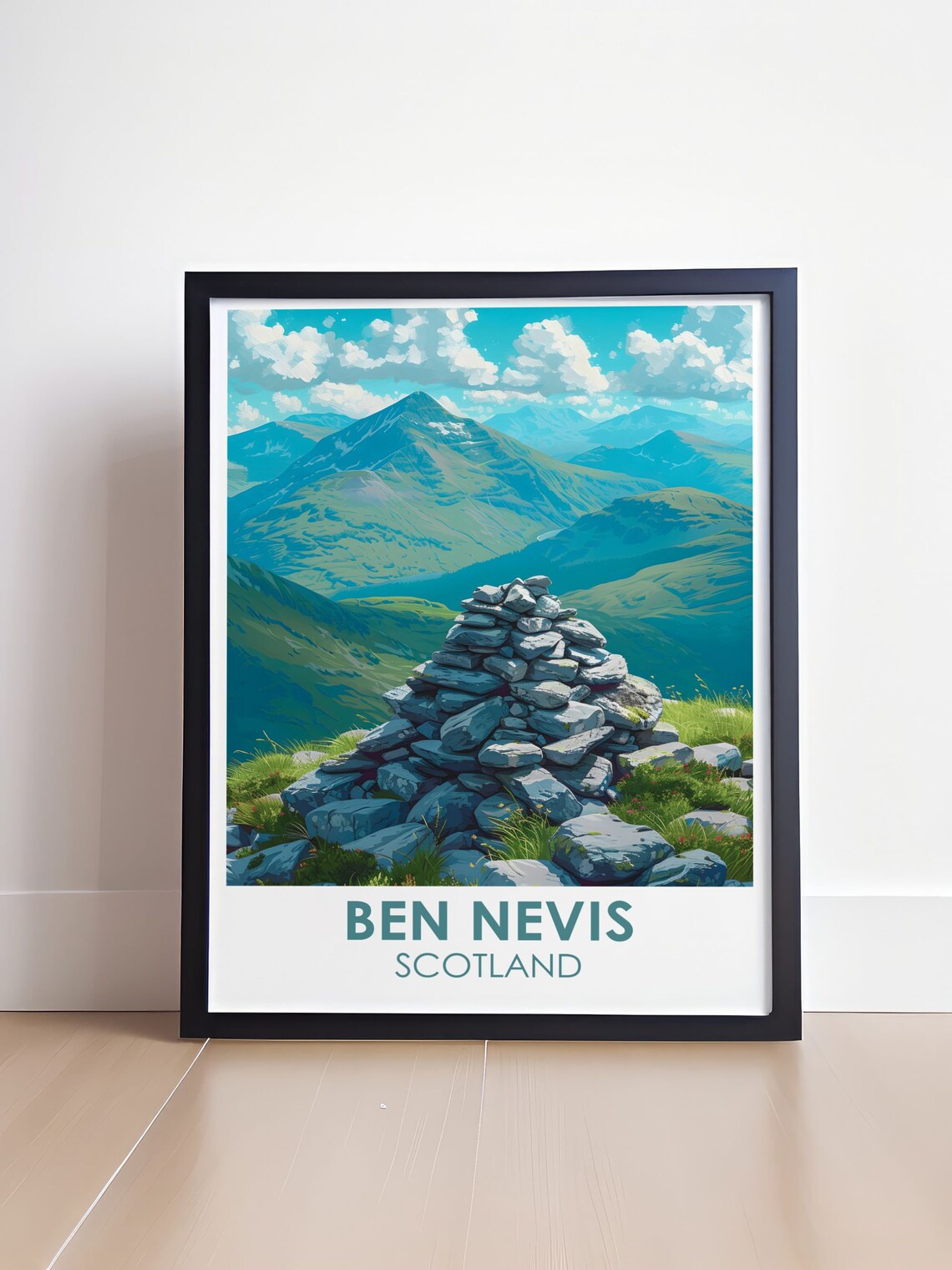 Ben Nevis Summit Stone Cairn Highland View Scotland Travel Poster - Image 4
