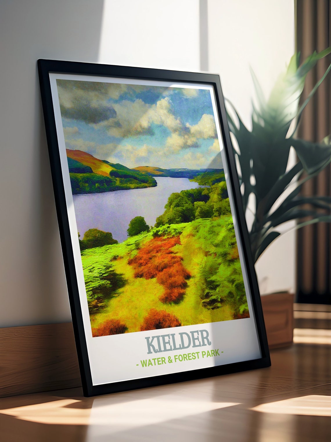 Kielder Water and Forest Park Vibrant Lakeside Autumn Scene Poster - Image 2