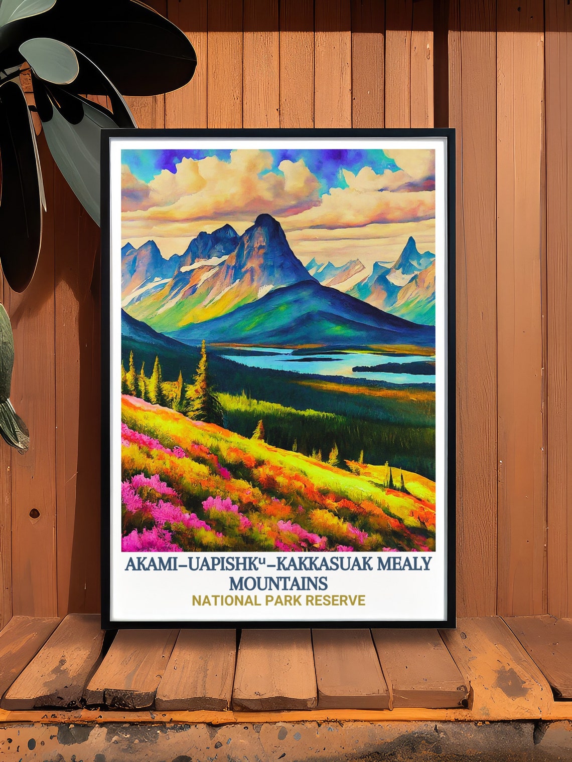 Mealy Mountains Wildflower Meadows by a Blue Lake Art Poster - Image 3
