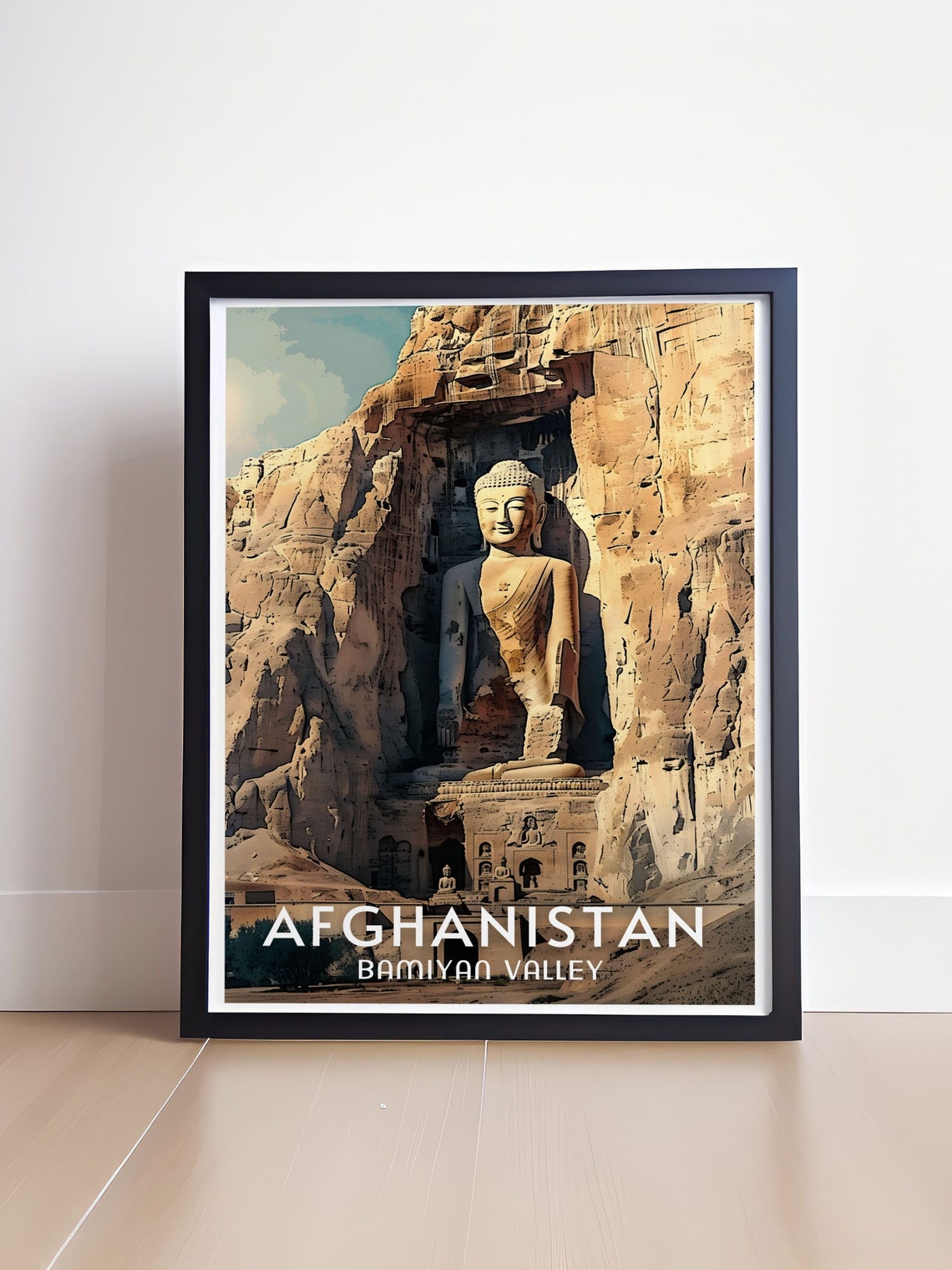 Afghanistan Bamiyan Valley Great Buddha Cliff Carving Poster - Image 4