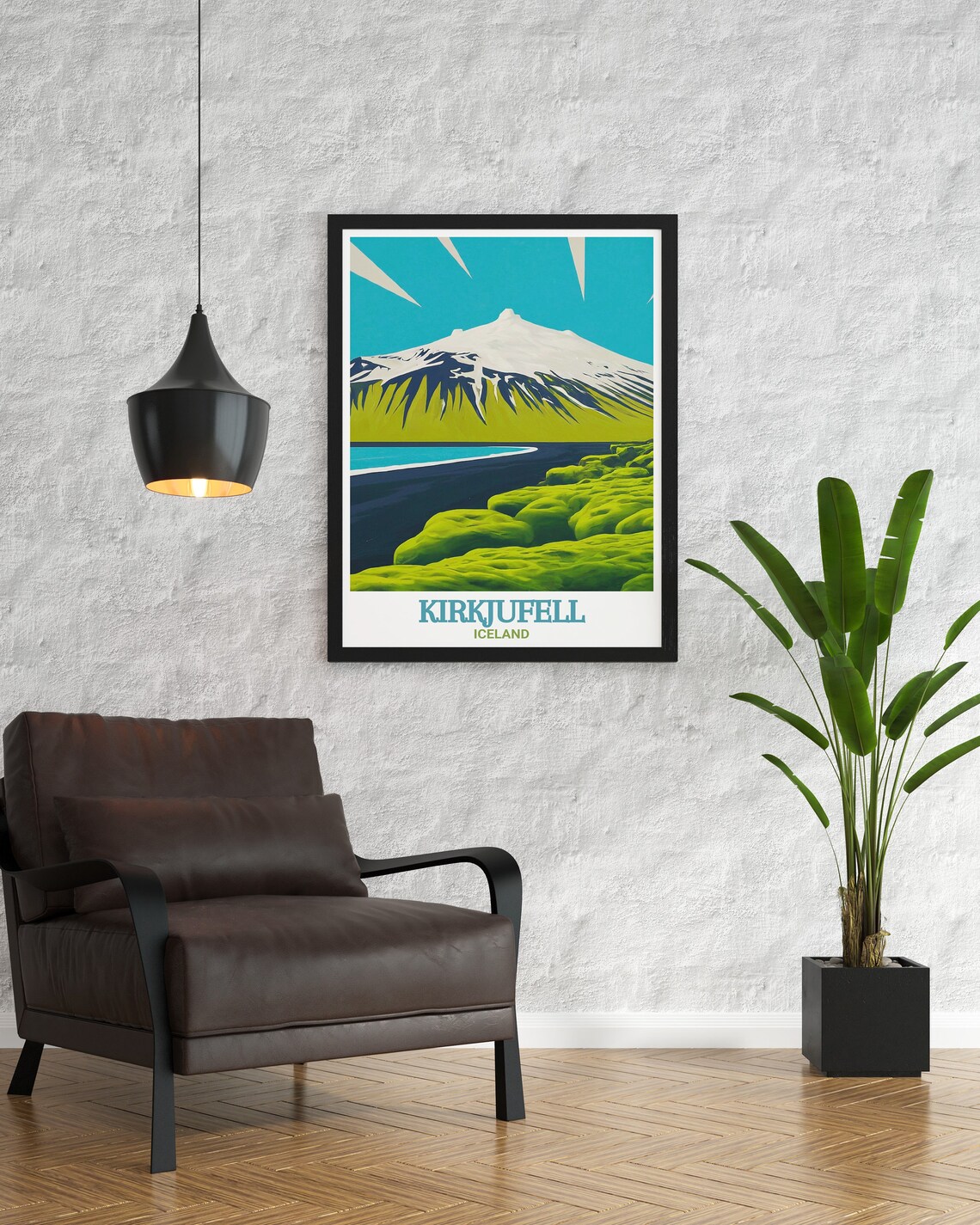 Kirkjufell Iceland Mountain With Mossy Green Lava Fields Poster - Image 3