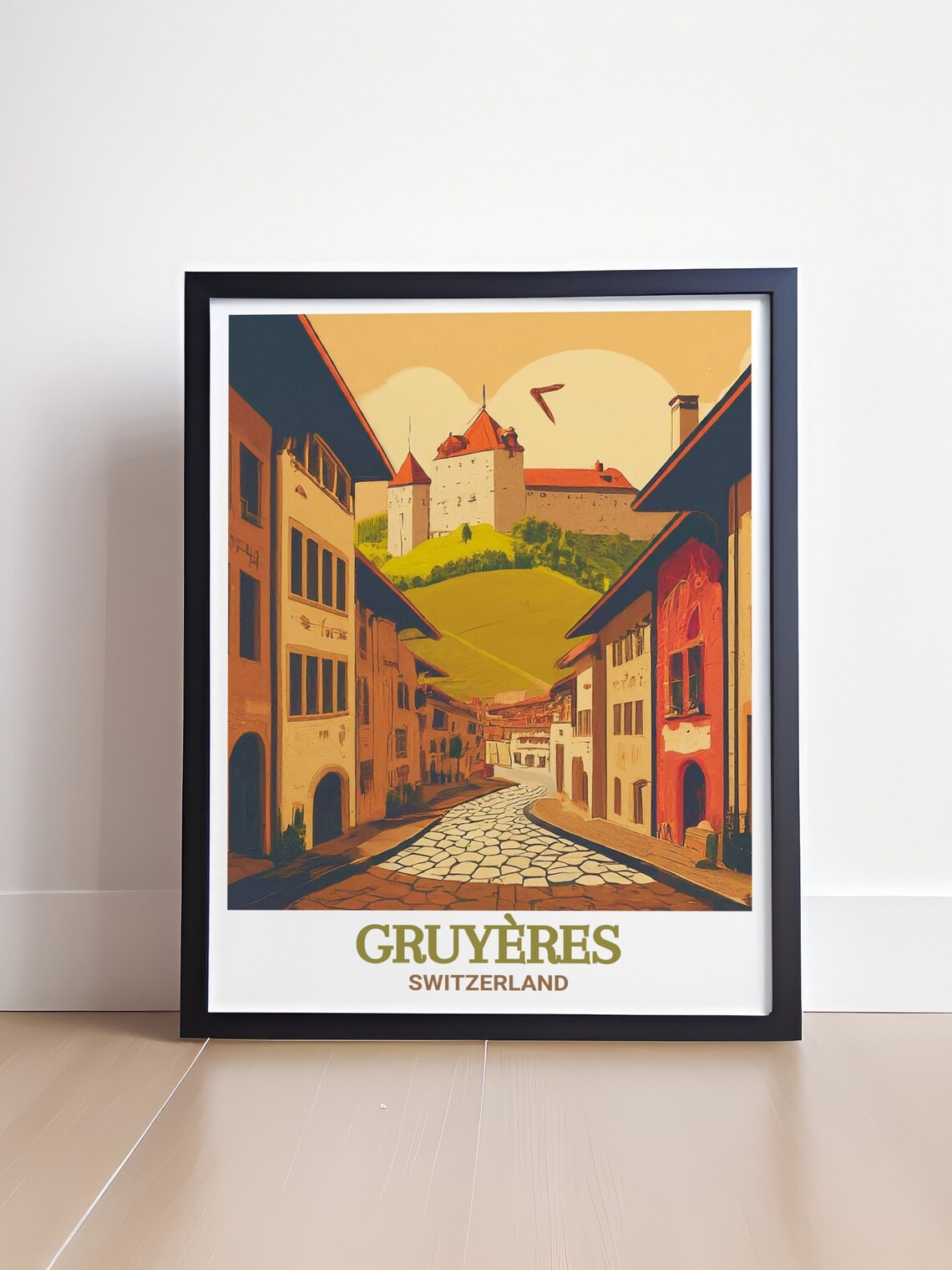 Gruyeres Switzerland Medieval Town Street Vintage Travel Poster - Image 4