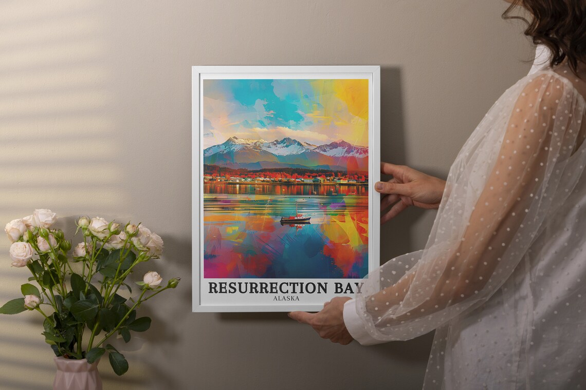 Resurrection Bay Travel Art Seward Town Travel Posters And Alaska Art Gifts Kenai Peninsula Wall Art Resurrection Bay Decor - Image 3