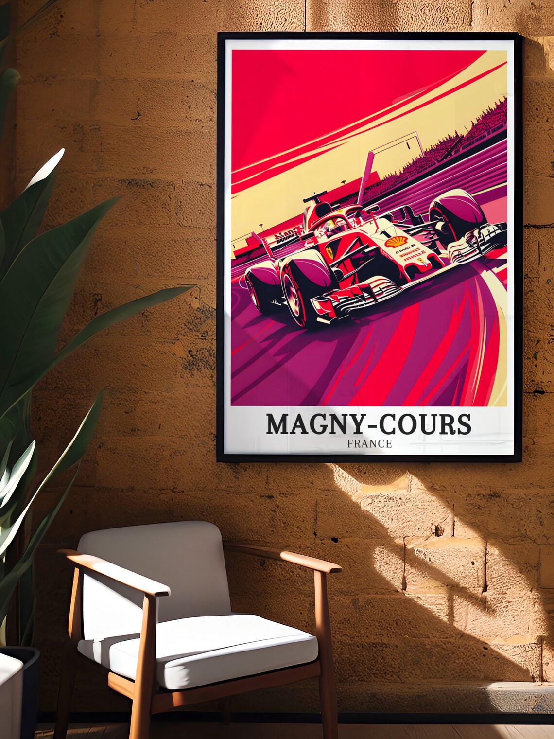 Magny-Cours France Formula 1 Race Car Track Retro Sports Poster - Image 2