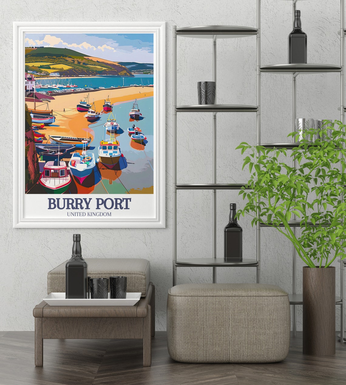 Burry Port Print Pembrey Country Park Art Print Pembrey Country Park Poster Burry Port Harbor And Pembrey Country Park - Image 2