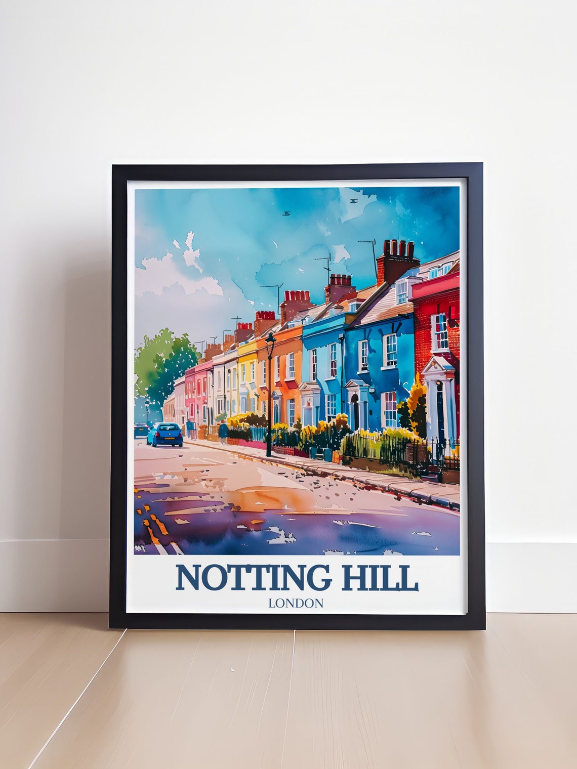 Notting Hill Travel Print Portobello Road Market And St Peters Church Art Notting Hill Decor And Portobello Road Market Gifts - Image 4