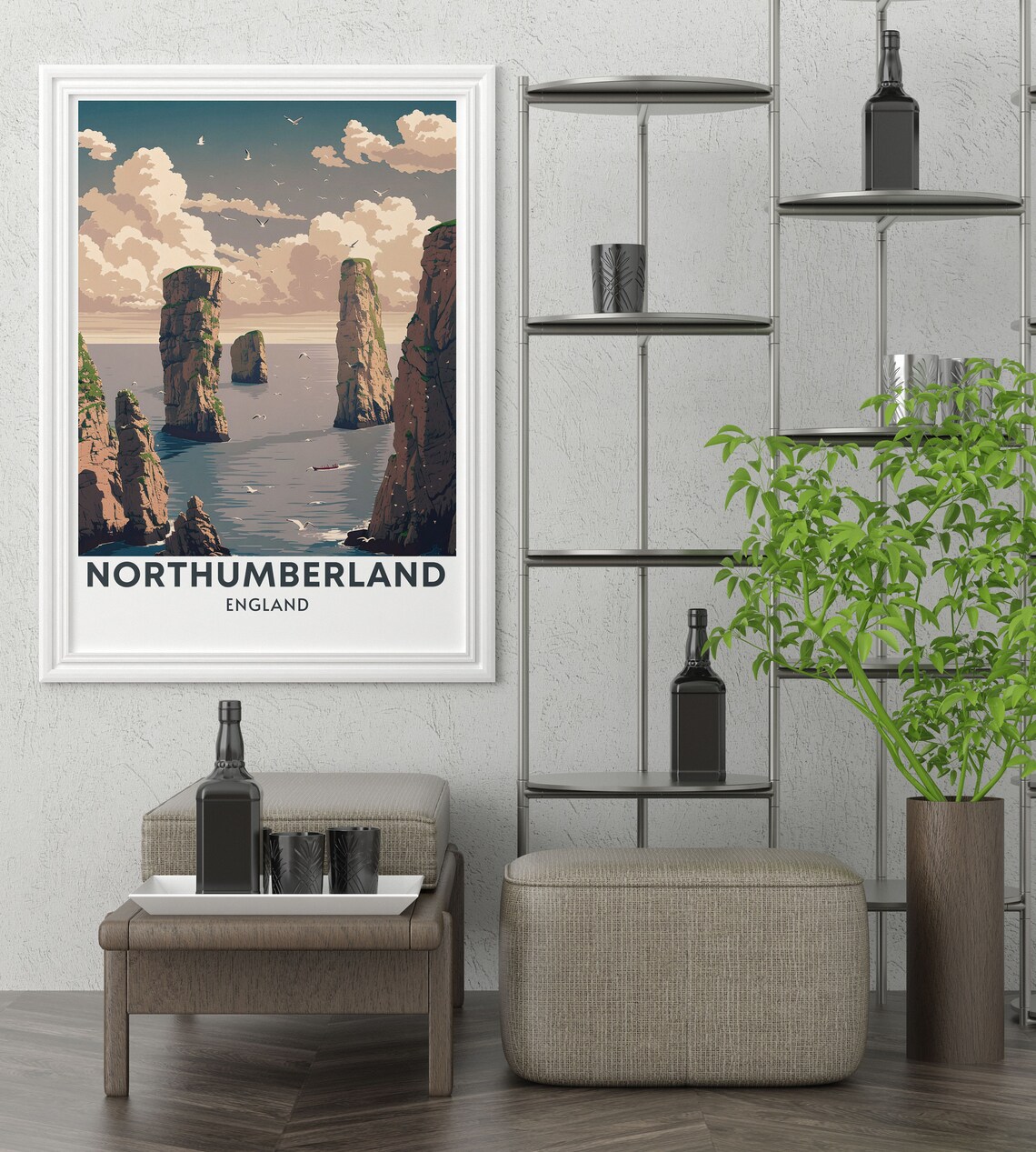 Farne Islands Sea Stacks Seabirds Northumberland England Travel Poster - Image 3