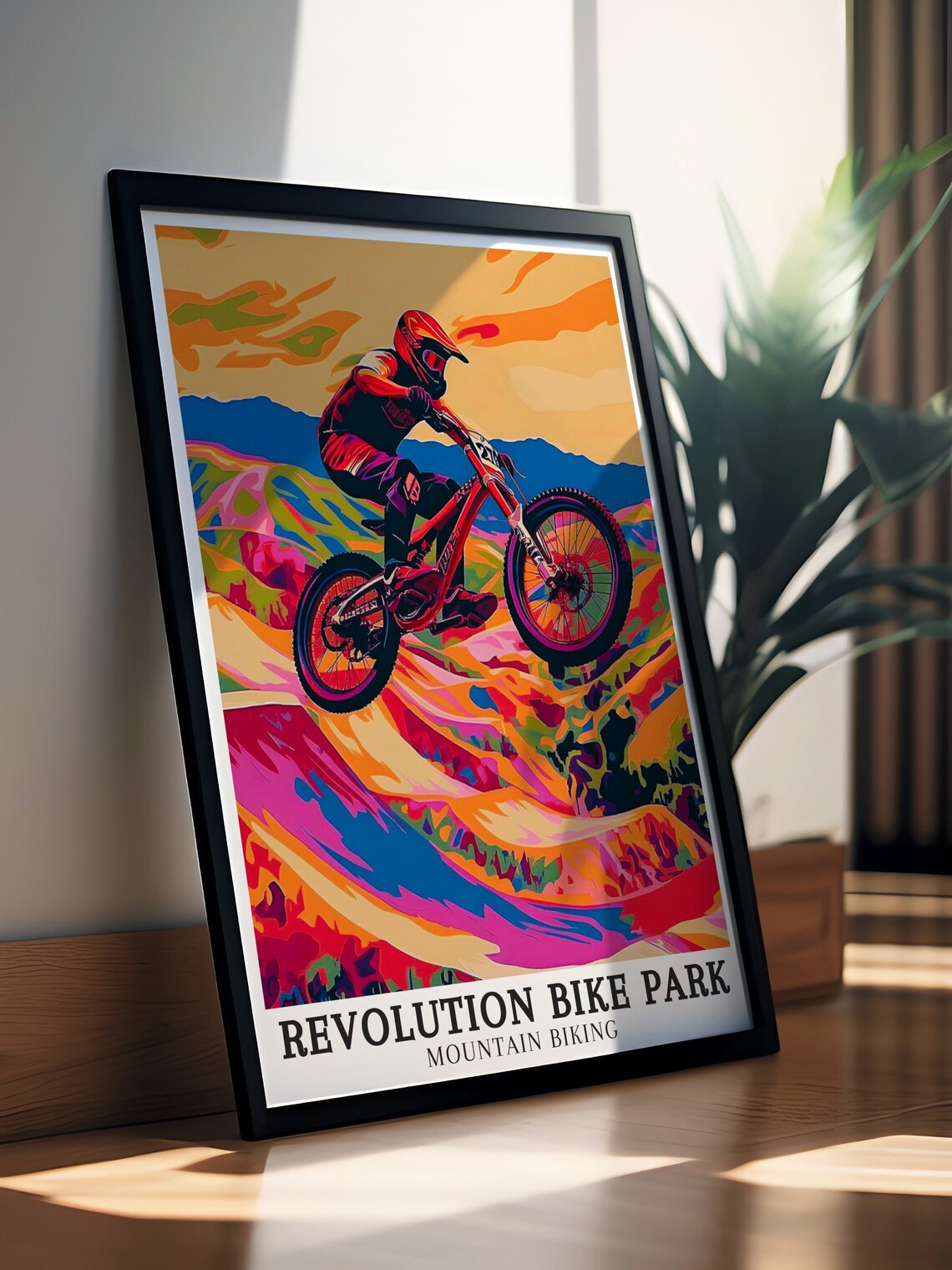 Revolution Bike Park Mountain Biking Jump Colorful Pop Art Poster - Image 2