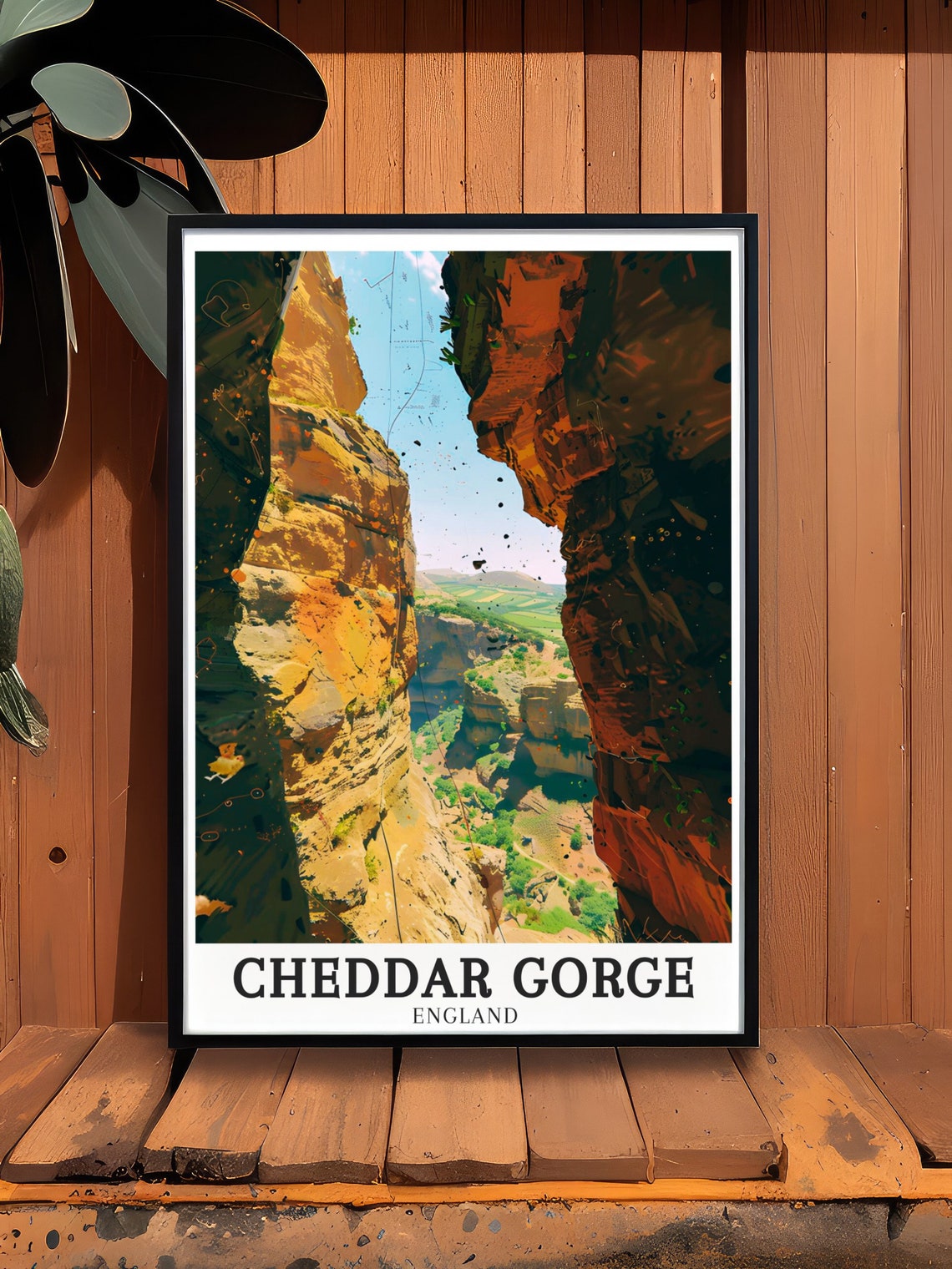 Cheddar Gorge England Limestone Cliffs Canyon View Travel Poster - Image 2