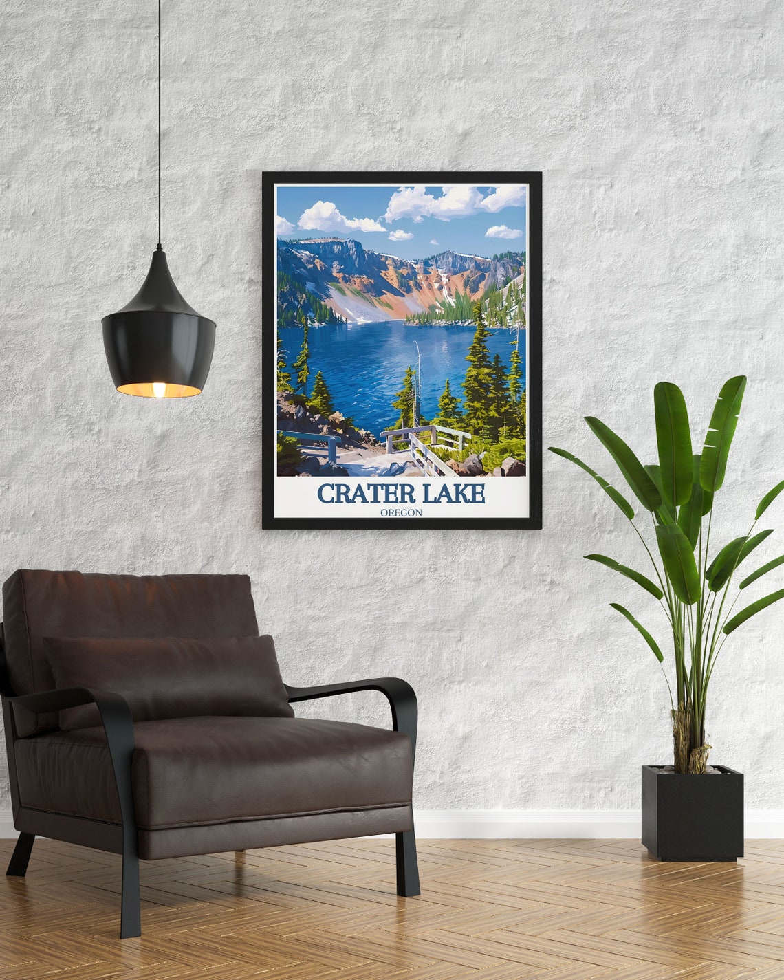 Crater Lake Oregon Caldera Overlook National Park Travel Poster - Image 2