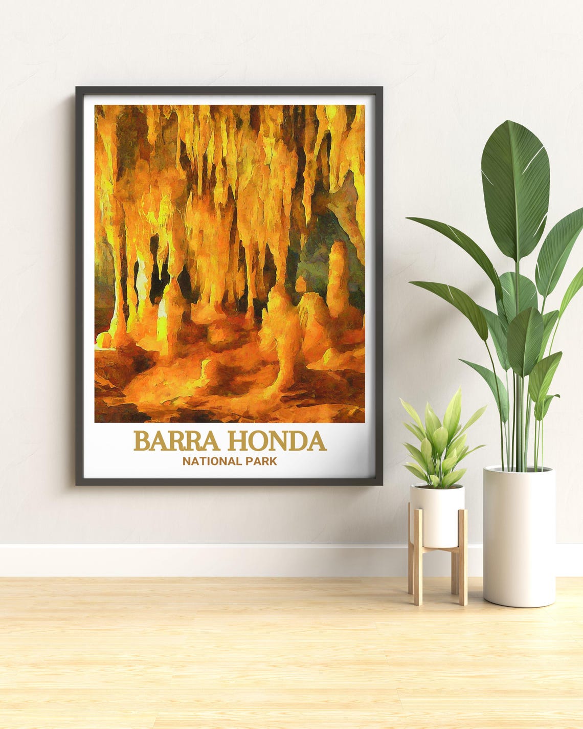 Barra Honda National Park Golden Cave Interior Stalactites Poster - Image 3