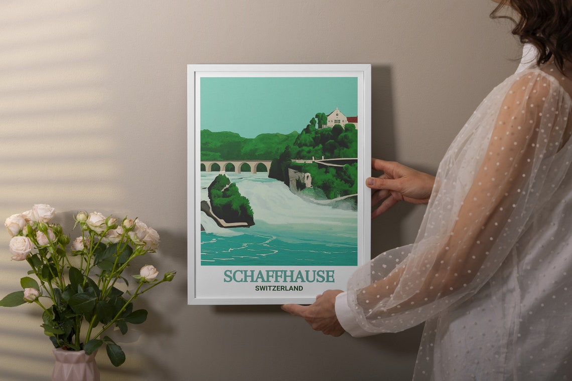 Schaffhausen Switzerland Powerful Rhine Falls Cascade Poster - Image 3