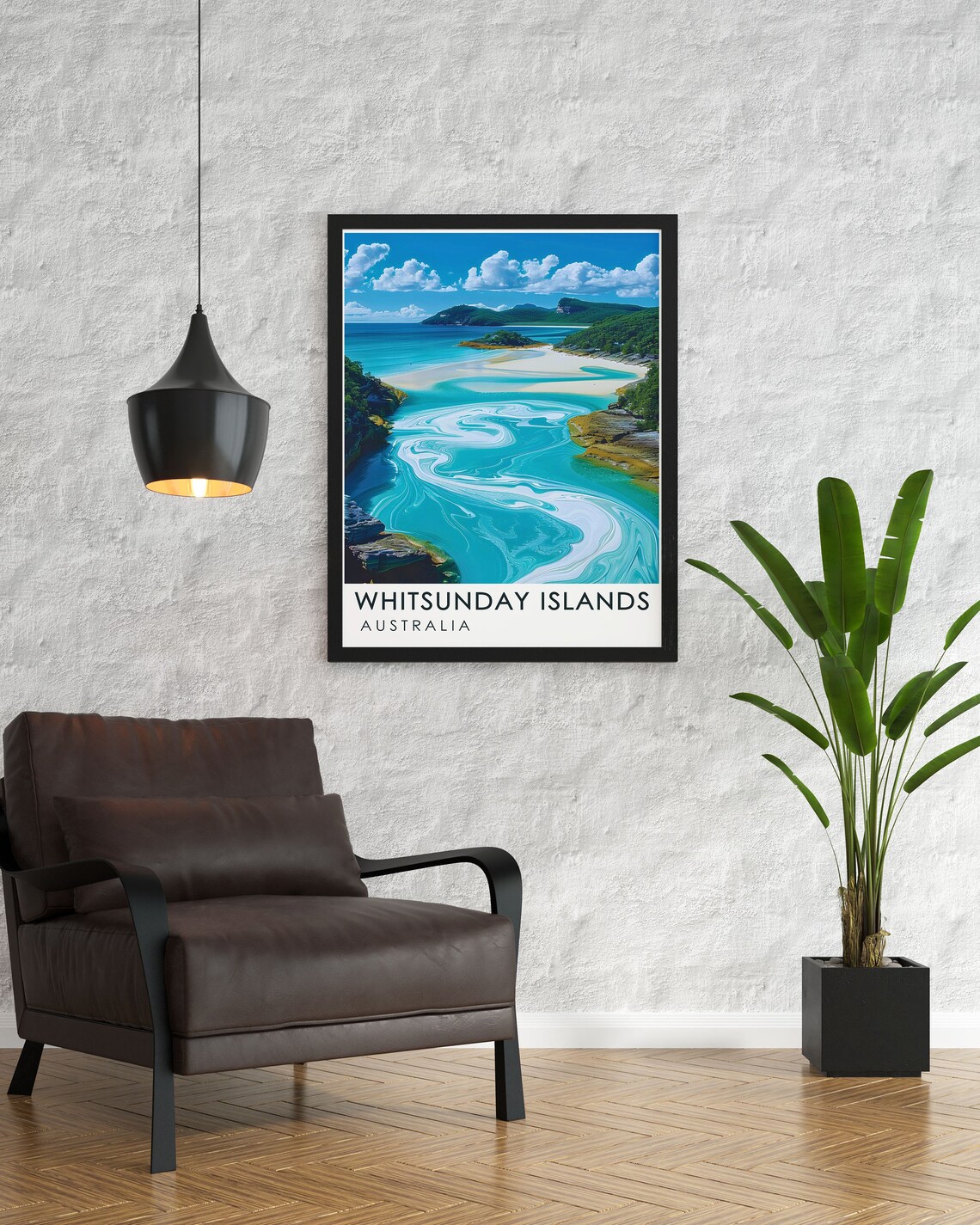 Hill Inlet Swirling Turquoise Waters Aerial View in Australia Poster - Image 2