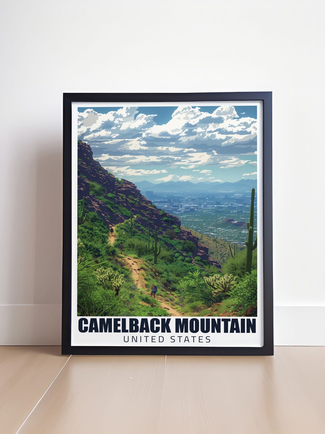Camelback Mountain Cholla Trail Saguaros along the Hiking Path Poster - Image 4