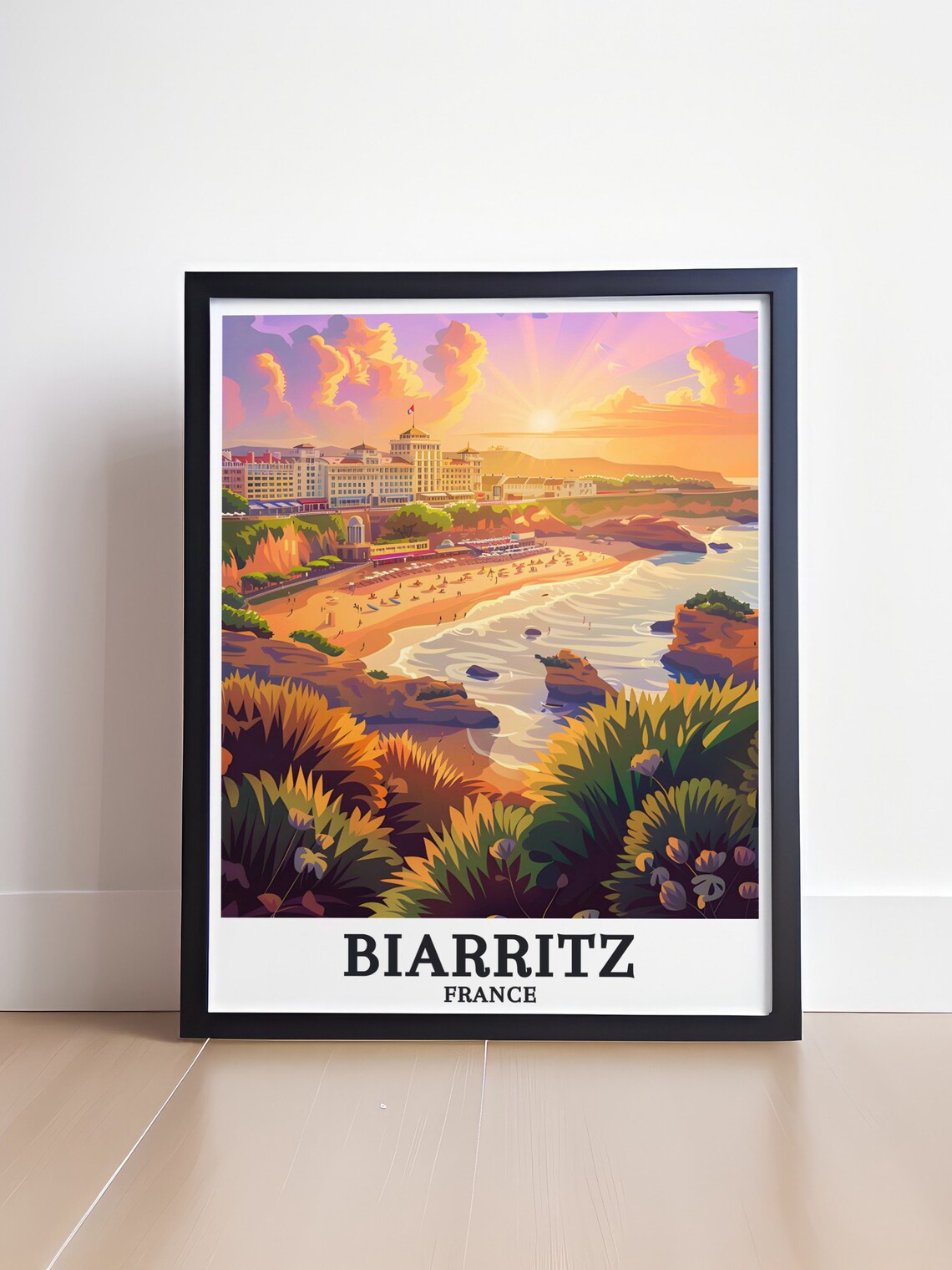 Biarritz Plage Du Miramar Grande Plage Travel Poster - Image 4