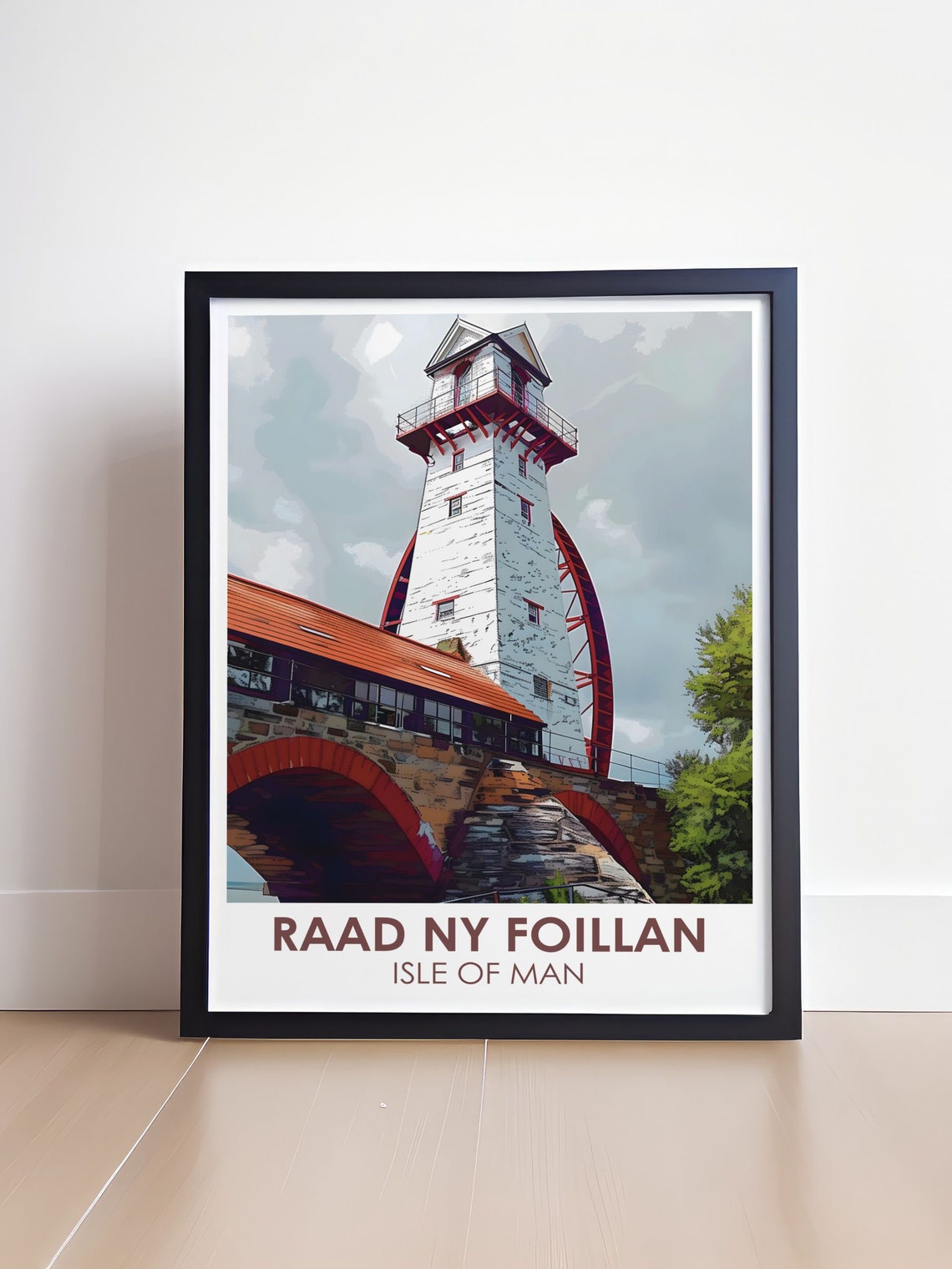 Raad Ny Foillan Laxey Wheel Victorian Waterwheel Isle Of Man Poster - Image 4