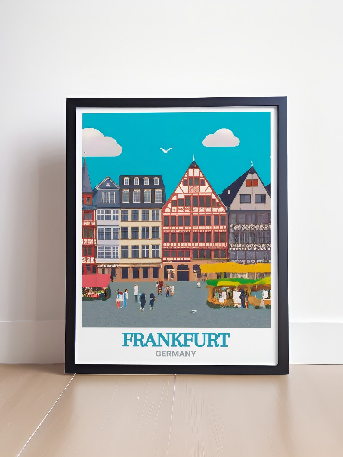 Frankfurt Travel Poster Rmerberg Print Rmerberg Art And Frankfurt Travel Print Rmerberg Travel Poster And Wall Art - Image 4