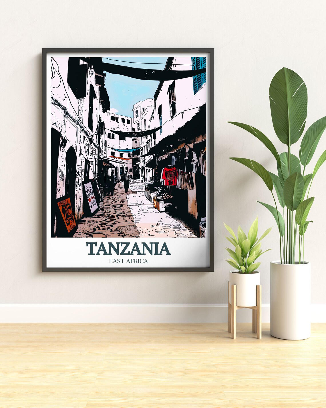 Stone Town Tanzania Old Town Market Street Scene Travel Poster - Image 2