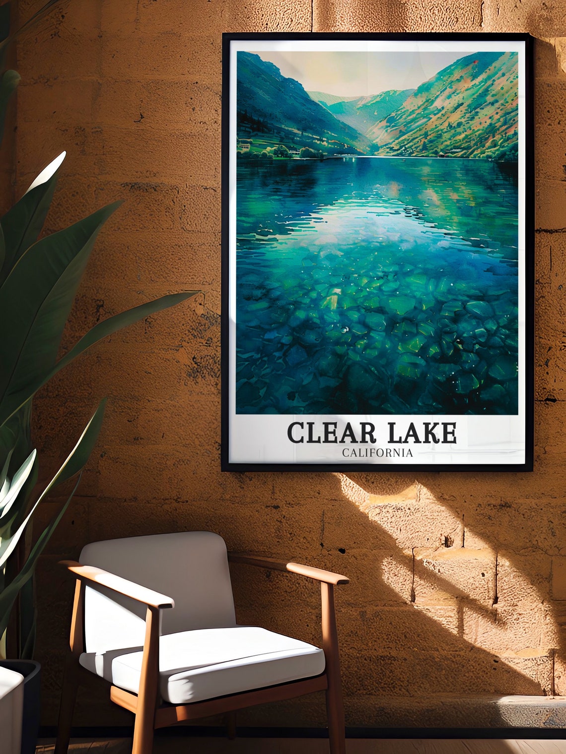 Clear Lake California Crystal Clear Waters Mountain View Poster - Image 2