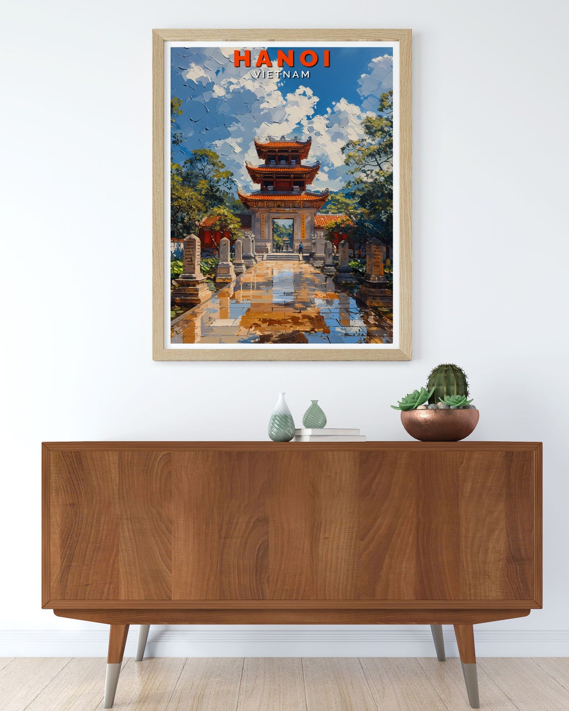 Hanoi Temple Of Literature Ancient Gate Vietnam Heritage Travel Poster - Image 2