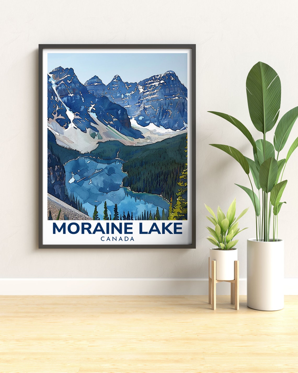 Moraine Lake Travel Poster Moraine Lake Print Banff National Park Art Natural Beauty Decor Iconic Canadian Print - Image 2