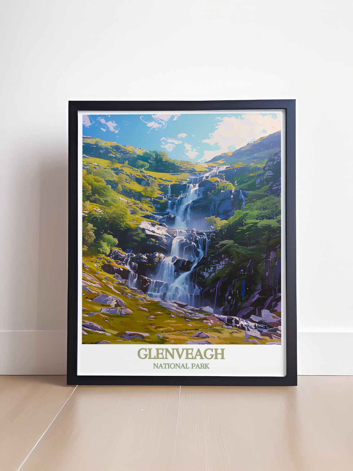 Glenveagh National Park Ireland Cascading Rocky Waterfall Poster - Image 4