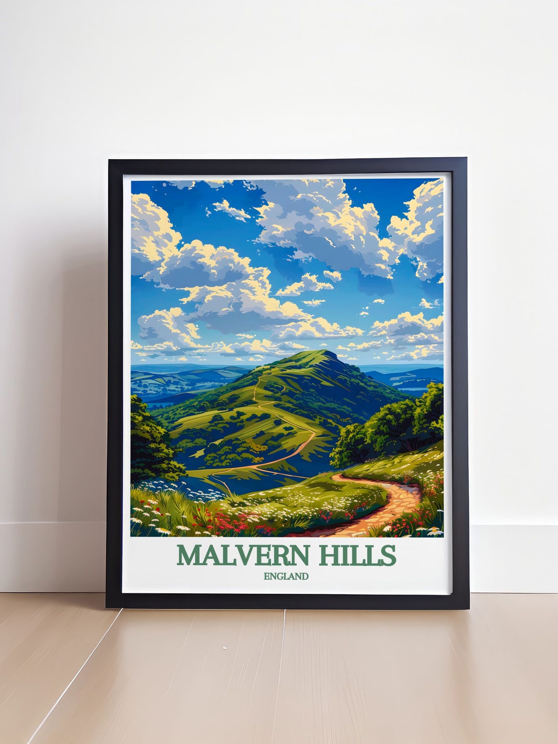 Malvern Hills England Summit Trail Wildflowers Mountain View Poster - Image 4
