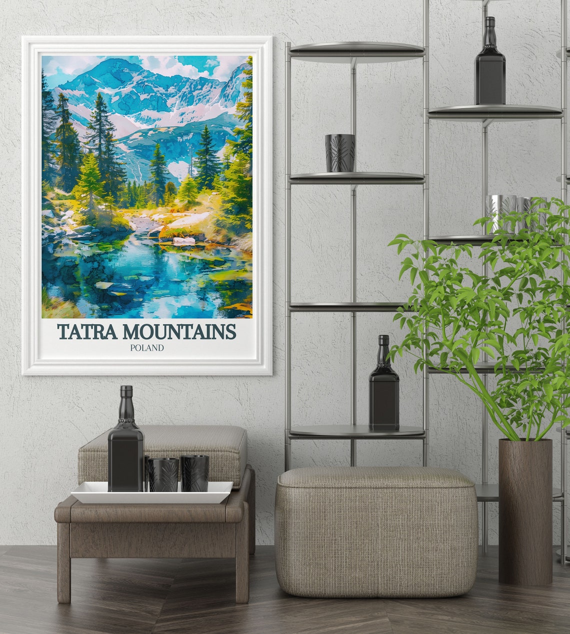 Tatra Mountains Travel Poster Posters Of Morskie Oko And Rysy Peak Morskie Oko And Rysy Peak Prints Morskie Oko And Rysy Peak Poster - Image 2
