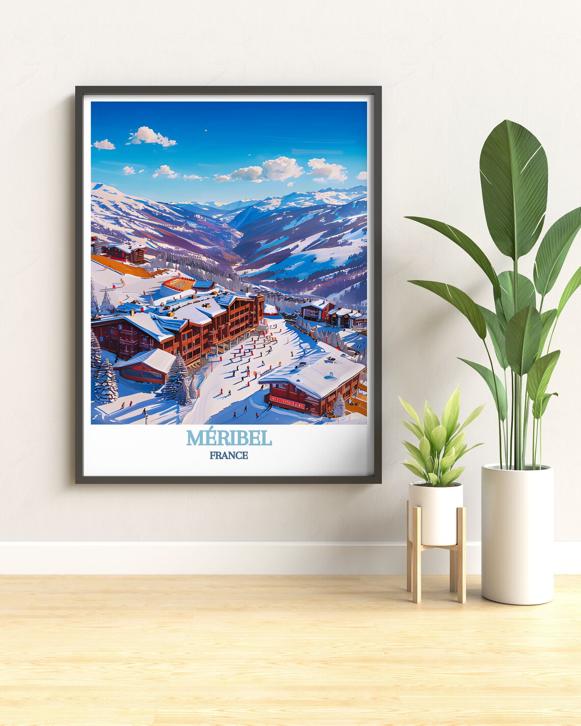 Meribel France Ski Resort Snowy Alpine Village Slopes Poster - Image 3