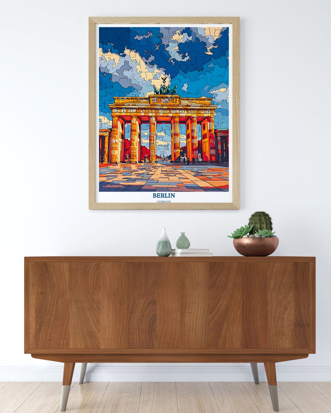 Berlin Brandenburg Gate Landmark Colorful Mosaic Style Art Poster - Image 3