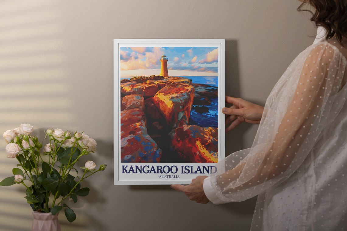 Kangaroo Island Australia Cape Du Couedic Lighthouse Sunset Poster - Image 2